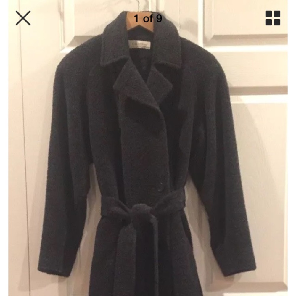 Calvin Klein Charcoal Gray Alpaca Wool Coat